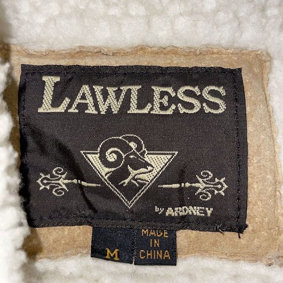 Vintage Lawless by Ardney Leather Suede Shearling Ranch Jacket Size Medium - Picture 8 of 12